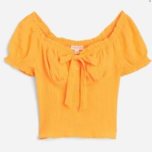 NWT The General Good Quinn Cropped Sweetheart Neckline Blouse Size M